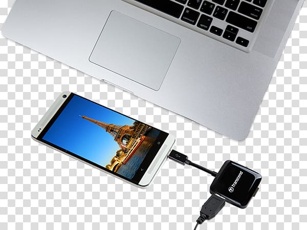 Laptop Transcend Information Card reader USB On-The-Go Flash Memory Cards, Memory Card Reader transparent background PNG clipart