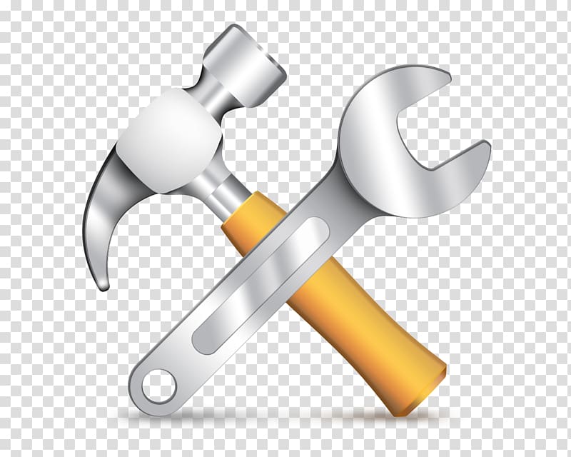 Spanners Hammer Tool , metal nail transparent background PNG clipart