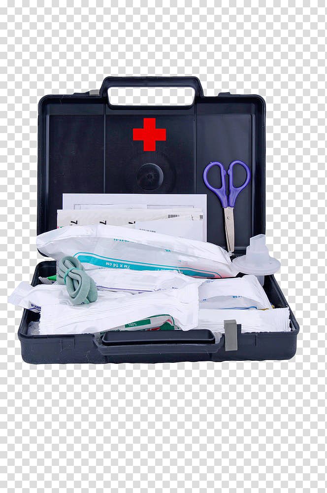 First aid kit Bandage , Black medical first aid kit transparent background PNG clipart