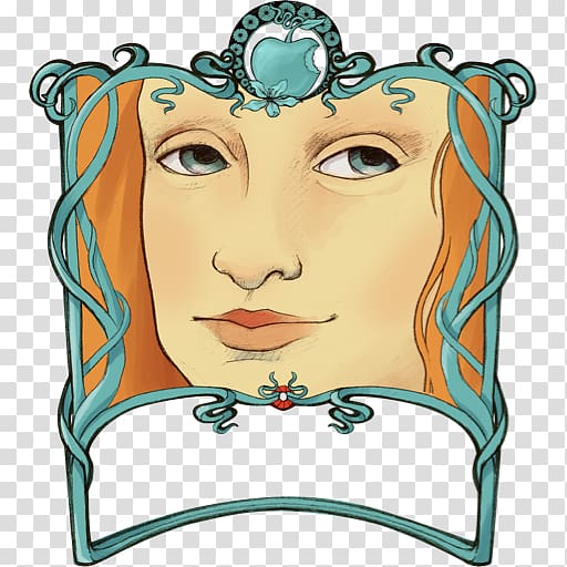 woman's portrait on mirror , head art illustration, transparent background PNG clipart