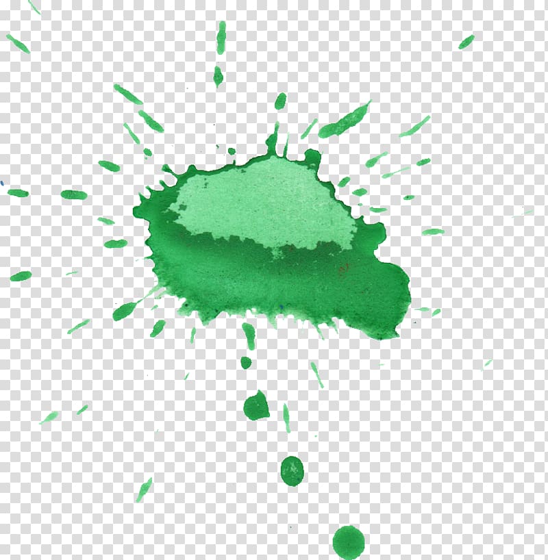 Green Leaf Water Computer, watercolor drops transparent background PNG clipart