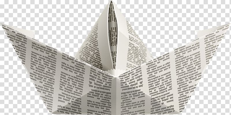 white paper boat, Paper Boat Origami Illustration, Newspaper paper boat transparent background PNG clipart