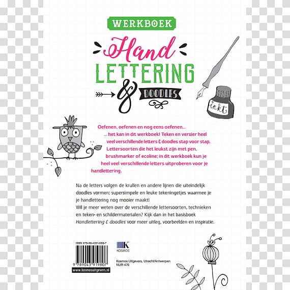 Werkboek handlettering & doodles Handlettering & doodles: letters tekenen, schilderen & kleuren Book Paperback, book transparent background PNG clipart