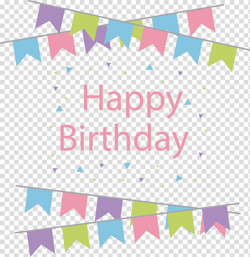 happy birthday text overlay, Party Birthday Flag, Cute birthday party flag transparent background PNG clipart