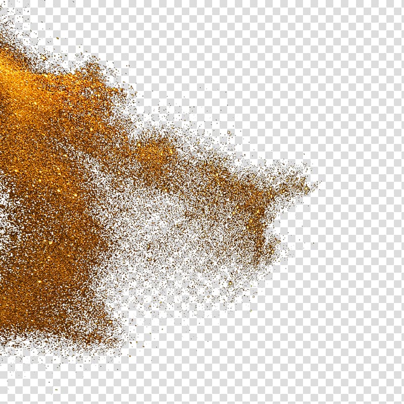 gold powder particles explode transparent background PNG clipart