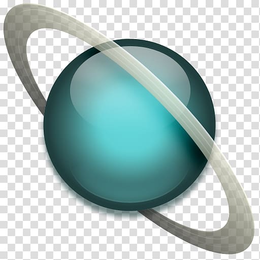 aqua, Uranus, green planet with ring illustration transparent background PNG clipart