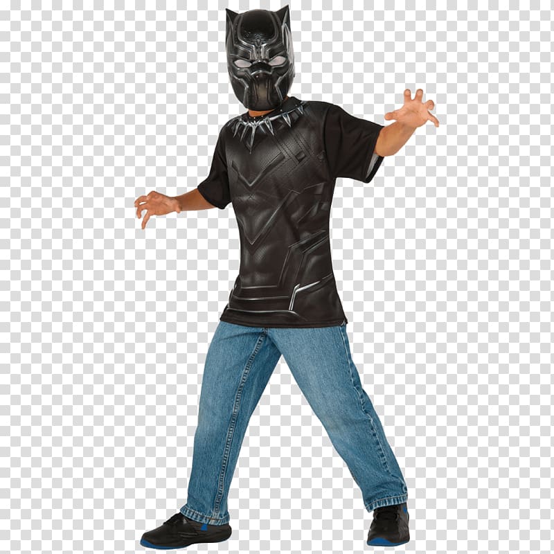 Black Panther Captain America Costume party Mask, black panther transparent background PNG clipart