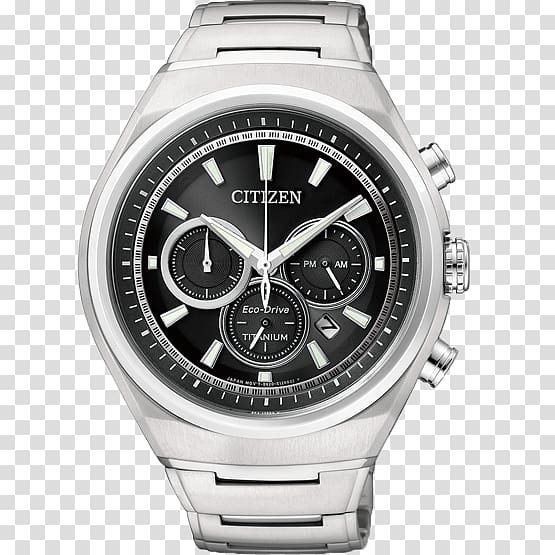 Eco-Drive Chronograph Citizen Holdings Watch Strap, Citizen Watch silver black male watch transparent background PNG clipart