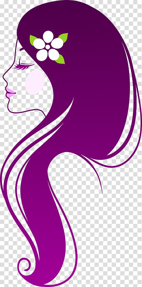long-haired woman , Beauty , purple hair beauty transparent background PNG clipart