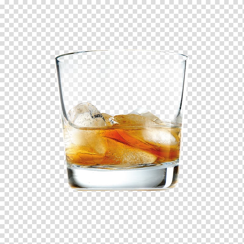 clear drinking glass with brown liquid and ice, Whiskey Distilled beverage Beer Non-alcoholic drink Birthday cake, cognac transparent background PNG clipart
