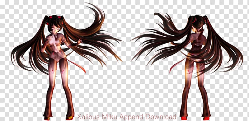 Hatsune Miku Model Vocaloid 4 MikuMikuDance, hair models transparent background PNG clipart