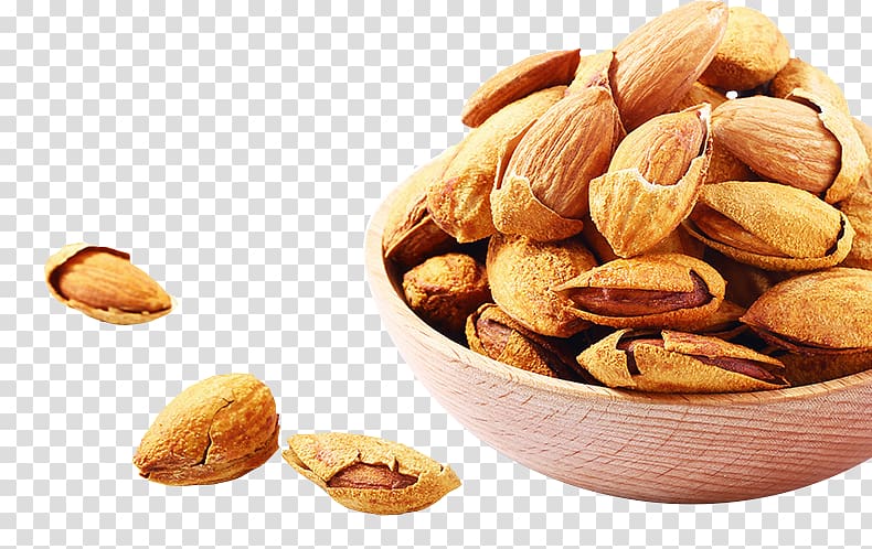 Almond Nut Dried fruit Snack, Scattered Almond transparent background PNG clipart
