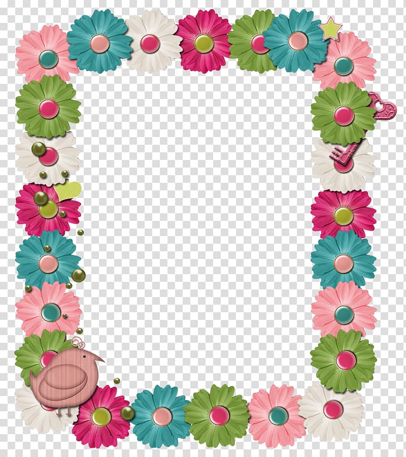 Paper Frames Digital scrapbooking, flower frame transparent background PNG clipart