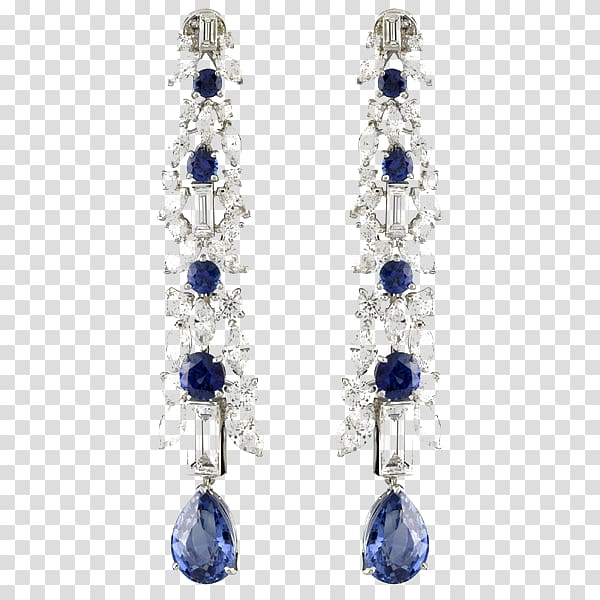 Sapphire Earring Blue Jewellery, Sapphire Flower Earrings transparent background PNG clipart