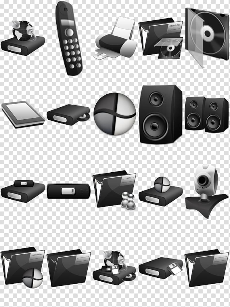 Black and white Home appliance Graphic design, 3d black and white appliances transparent background PNG clipart
