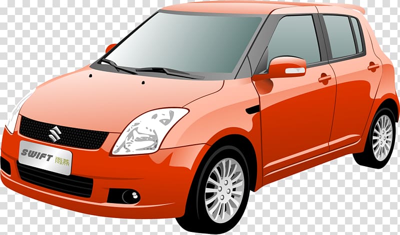 Car 1993 Suzuki Swift GS, painted red car transparent background PNG clipart
