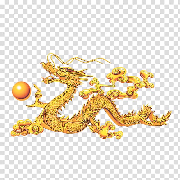 gold dragon illustration, Chinese dragon Budaya Tionghoa Icon, Dragon transparent background PNG clipart