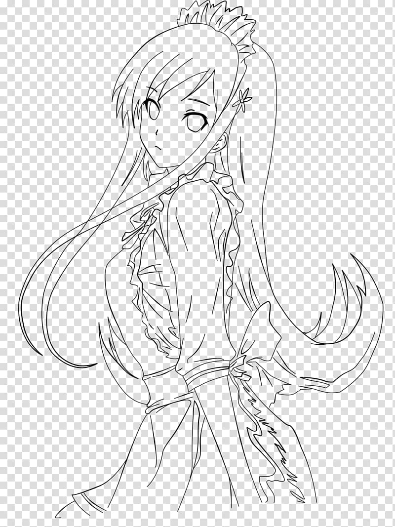 Sebastian Michaelis Anime Line art Drawing Girl, line art transparent background PNG clipart