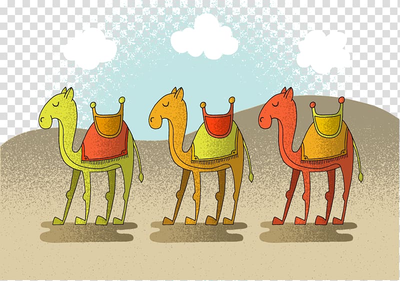 Camel Desert Euclidean Illustration, Egyptian desert camel transparent background PNG clipart