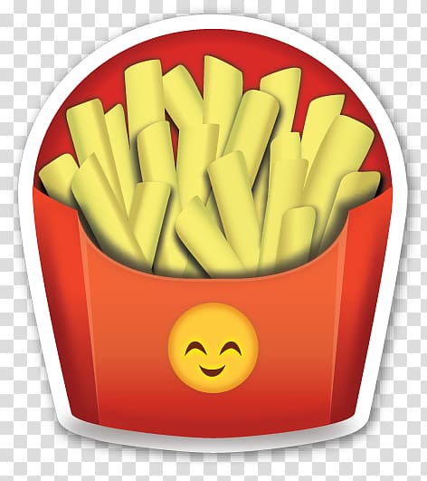 French fries Hamburger Emojipedia Sticker, Emoji transparent background PNG clipart