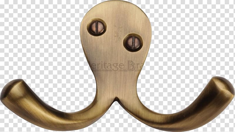 Robe Brass Hook Door handle Clothes hanger, Brass transparent background PNG clipart