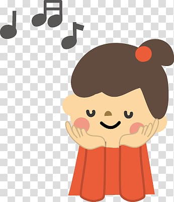 girl listening to music transparent background PNG clipart