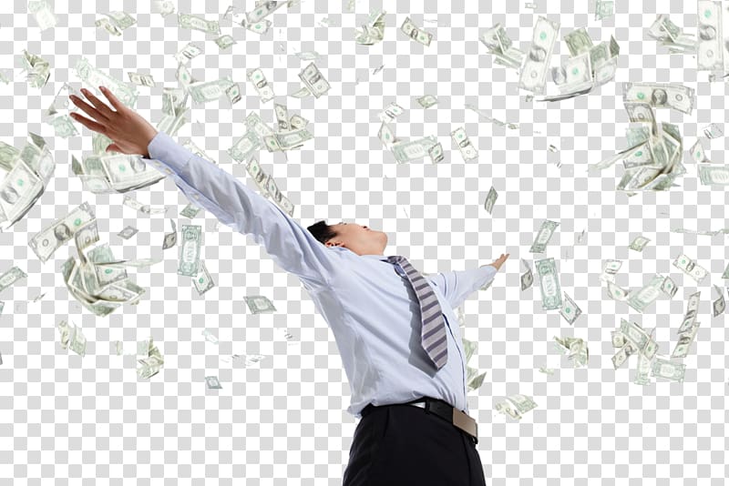 man raise hands, Money Finance Businessperson Bank Debt, Business people with dollar transparent background PNG clipart