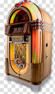 brown and orange jukebox, Wurlitzer Jukebox 1015 Side View transparent background PNG clipart