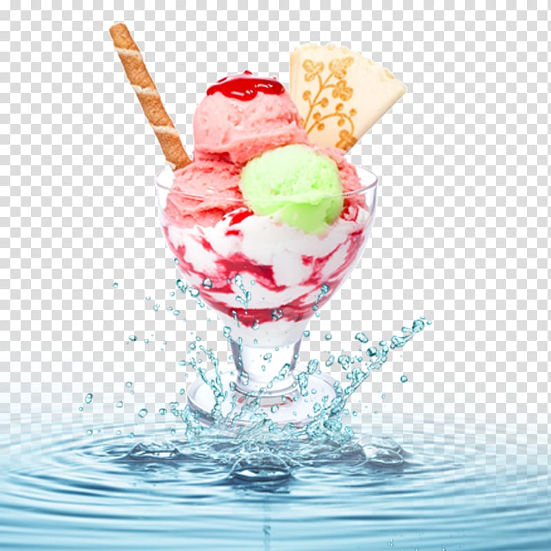 Ice cream cone Parfait Milk, Ice cream spray transparent background PNG clipart