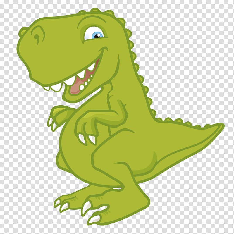 green T-rex illustration, Tyrannosaurus Triceratops Stegosaurus Dinosaur Cartoon, Cute green dinosaur transparent background PNG clipart