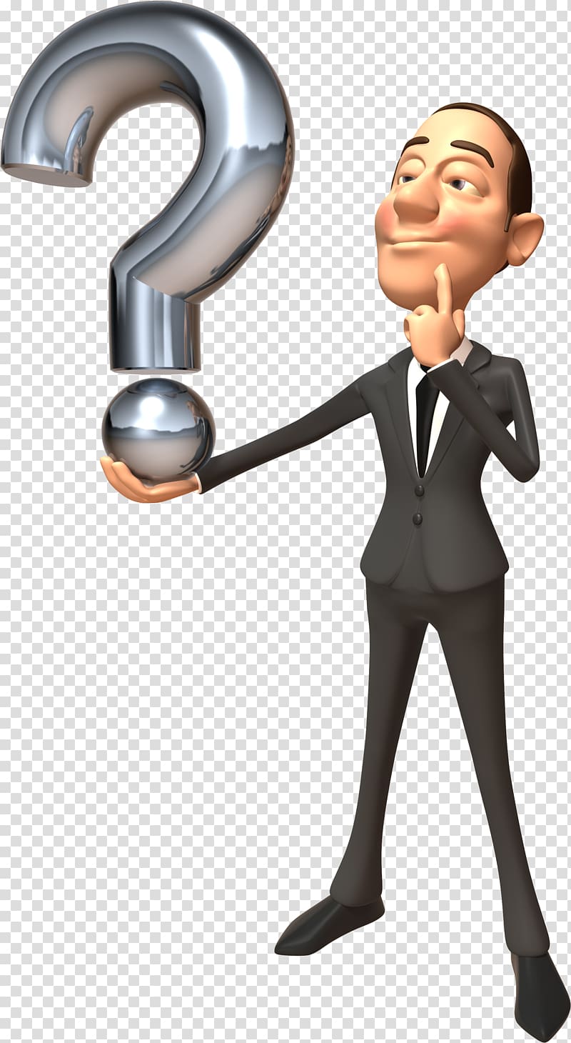 man in formal suit thinking , Question mark Check mark, People question mark transparent background PNG clipart