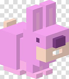 pink Minecraft illustration, Crossy Road Bunny transparent background PNG clipart