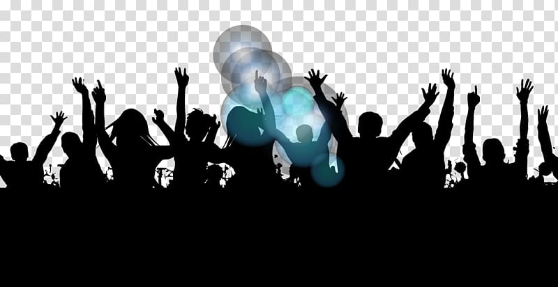 people raising their hands silhouette, Team building Organization, Radio party transparent background PNG clipart