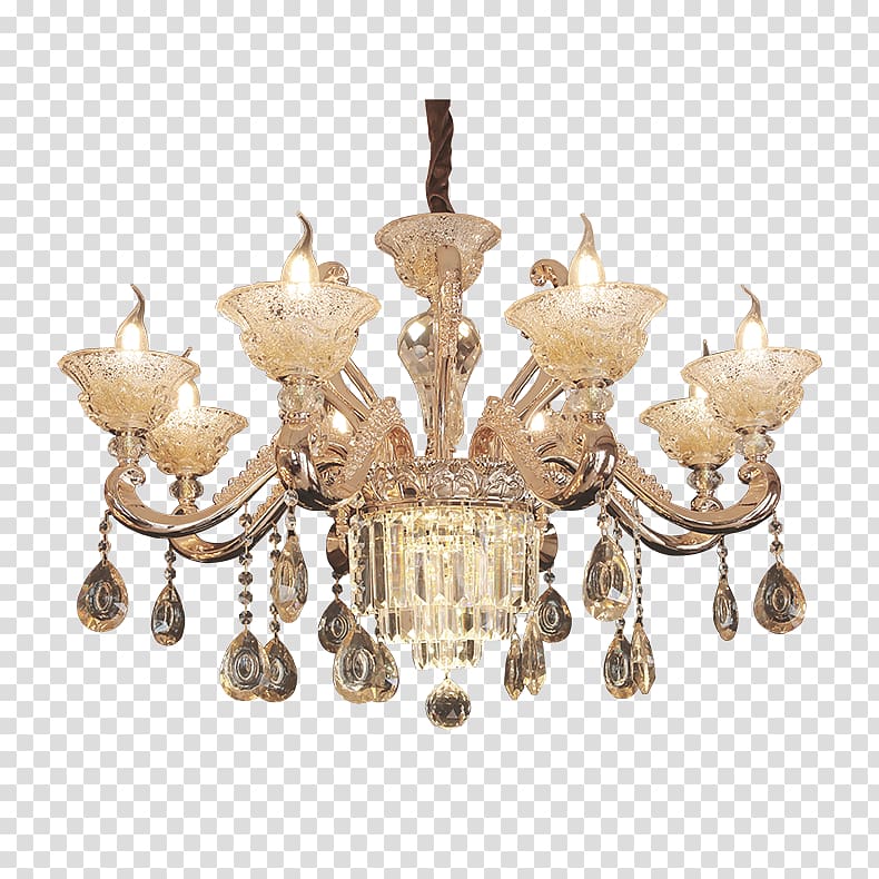 clear crystal chandelier illustration, Chandelier Bedroom Living room Lamp, Europe and the United States high bedroom bedroom living room chandeliers transparent background PNG clipart
