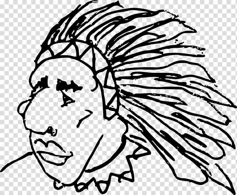 Line art Indigenous peoples of the Americas , chief transparent background PNG clipart