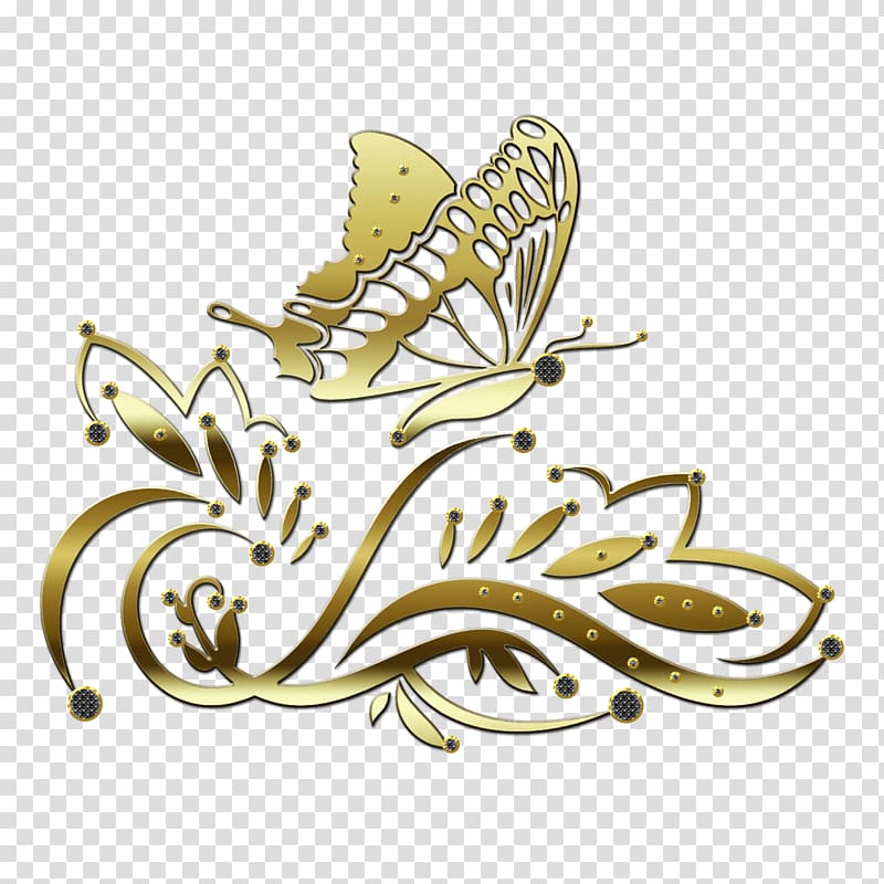 Butterfly Gold , louboutin transparent background PNG clipart