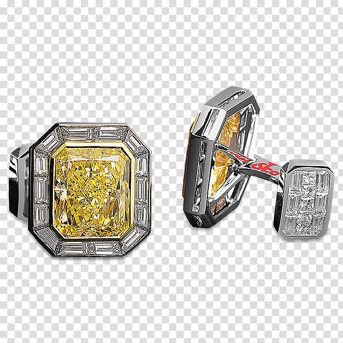 Cufflink Jacob & Co Jewellery Princess cut Engagement ring, yellow diamond flyer transparent background PNG clipart
