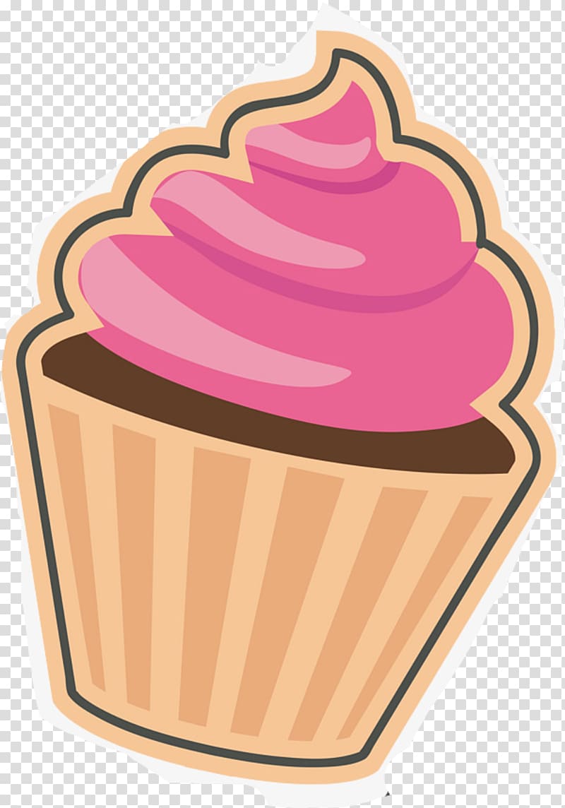 Cupcake Birthday cake Sticker, ai transparent background PNG clipart