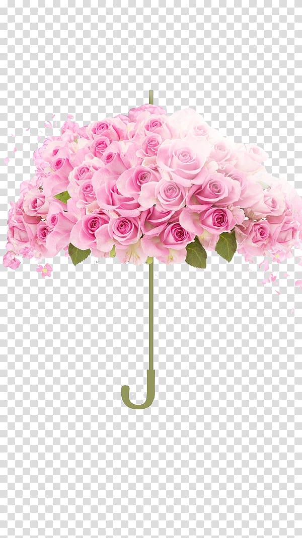 pink roses umbrella illustration, Flower Icon, umbrella transparent background PNG clipart