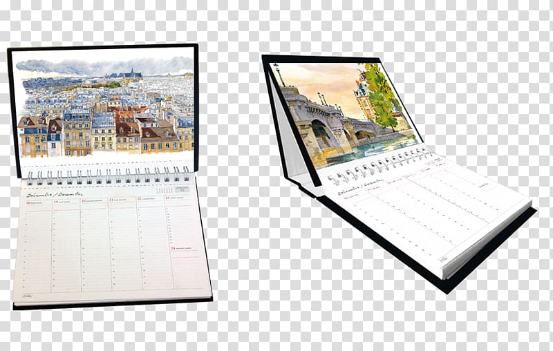 Paris Notebook Calendar Desk Diary 0, watercolours transparent background PNG clipart