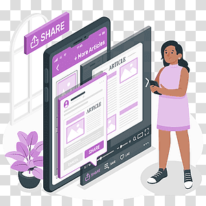 illustration, Sharing articles, phone, device, online, share, user, text, read transparent background PNG clipart thumbnail