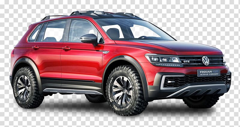 2017 Volkswagen Tiguan North American International Auto Show Sport utility vehicle Car, Red Volkswagen Tiguan GTE Active Car transparent background PNG clipart