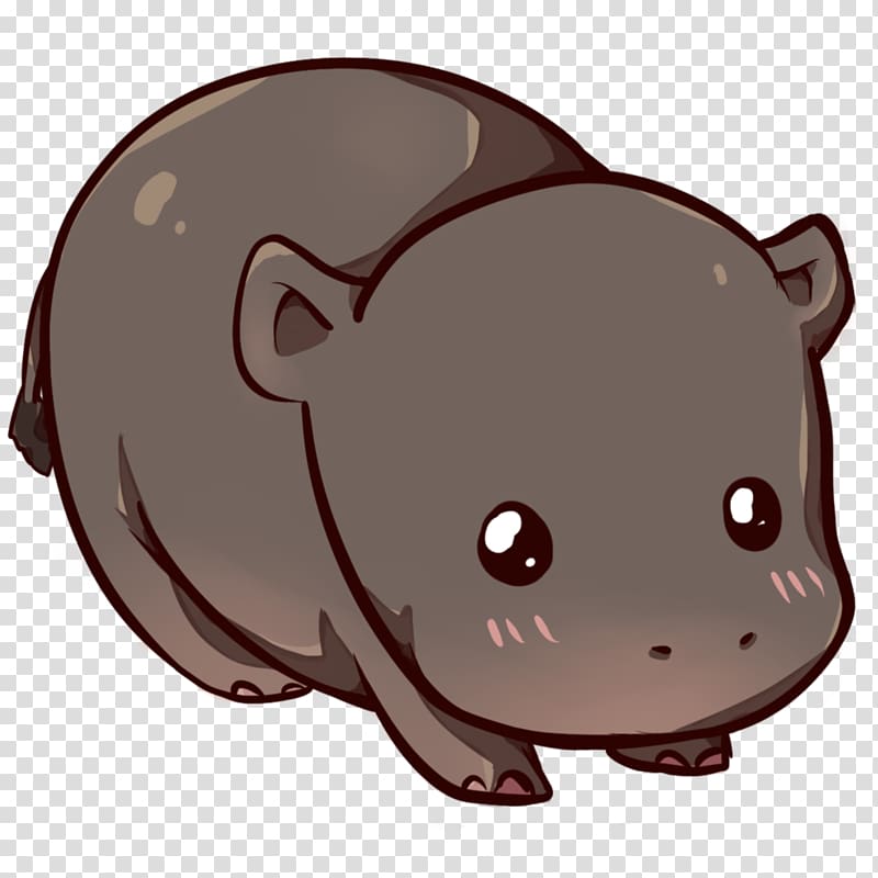 Hippopotamus Puppy Drawing Kavaii Cuteness, hippo transparent background PNG clipart