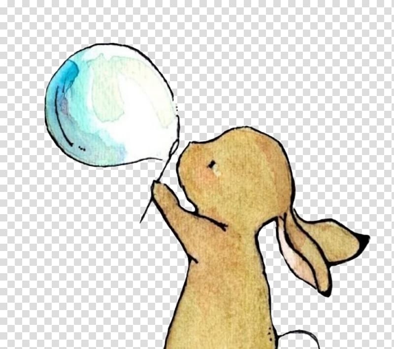 bunny blowing bubbles transparent background PNG clipart