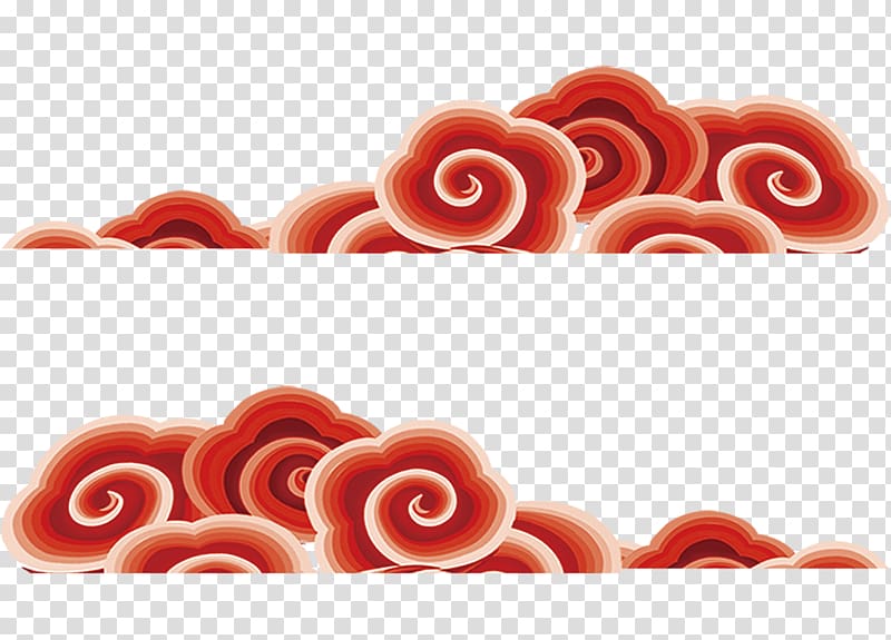 red clouds illustration \], Red Chinese New Year , Red clouds transparent background PNG clipart