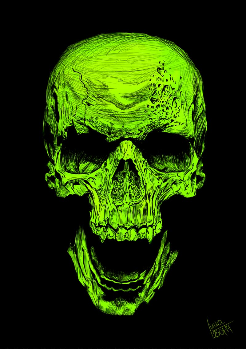 green skull , Skull Airbrush Drawing Art, skulls transparent background PNG clipart