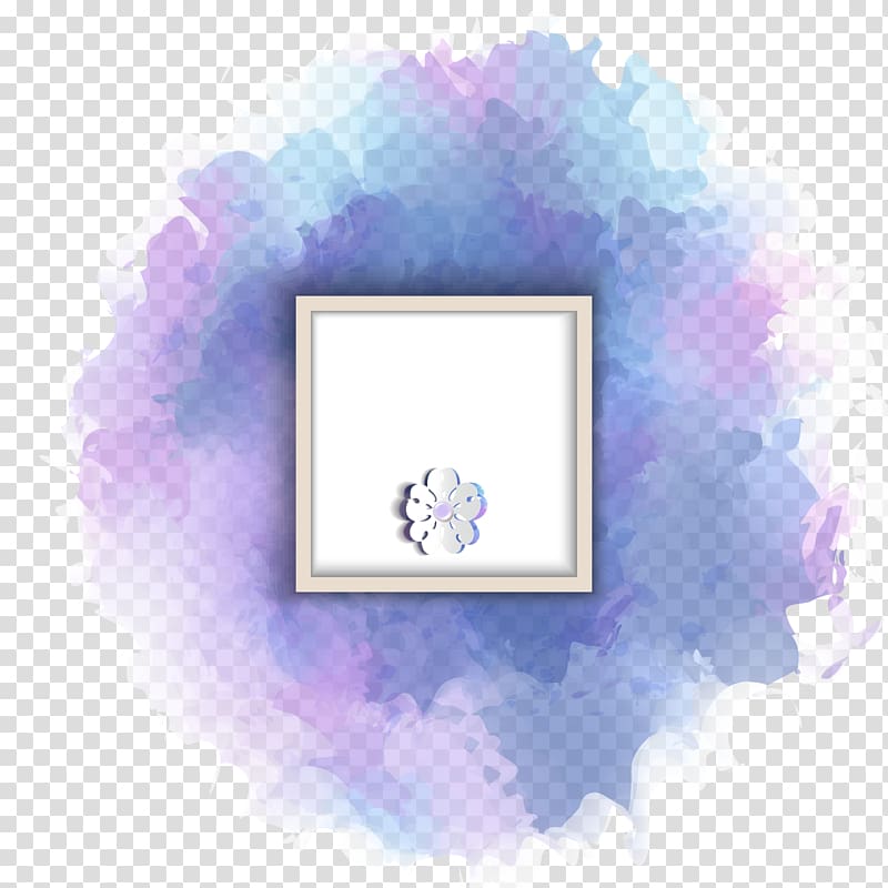 Watercolor painting Euclidean , Creative white frame watercolor background material transparent background PNG clipart