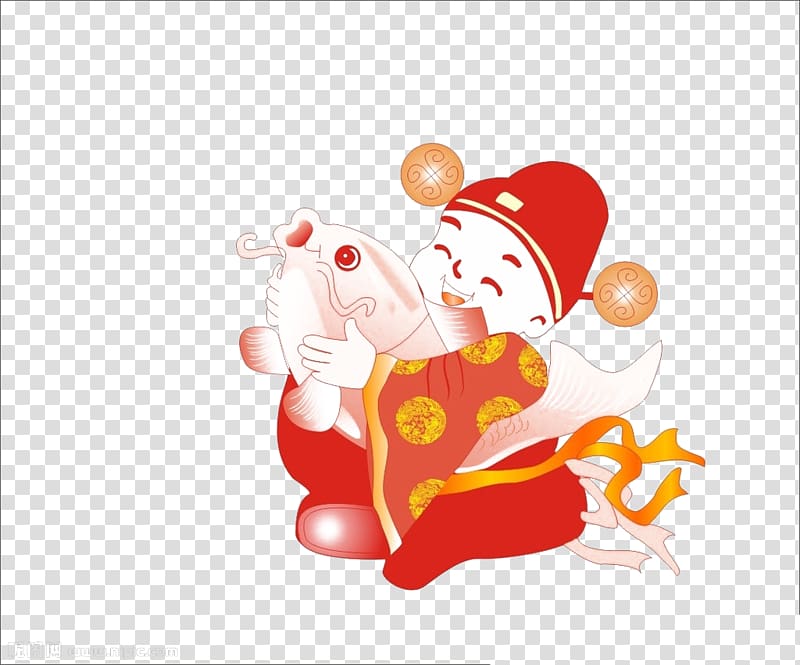 Common carp Chinese New Year New Year , God of wealth transparent background PNG clipart