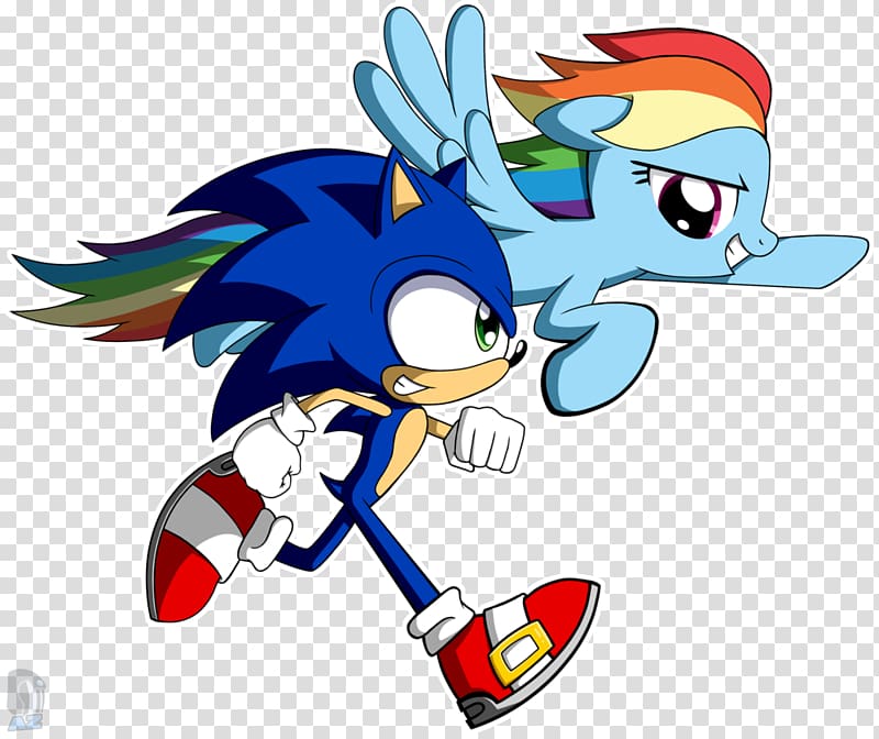 Rainbow Dash Sonic Dash SegaSonic the Hedgehog Unicorn Crossover, unicorn transparent background PNG clipart