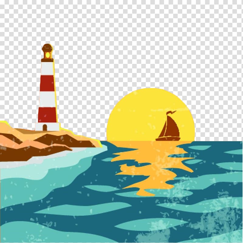 Drawing Reflection Illustration, Hand painted sunshine water reflection transparent background PNG clipart